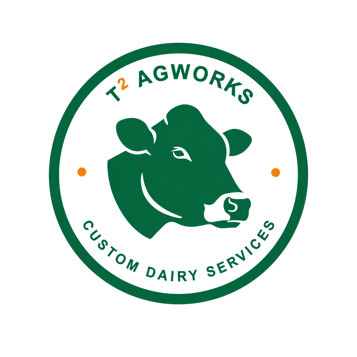 T² Agworks emblem with dairy cow